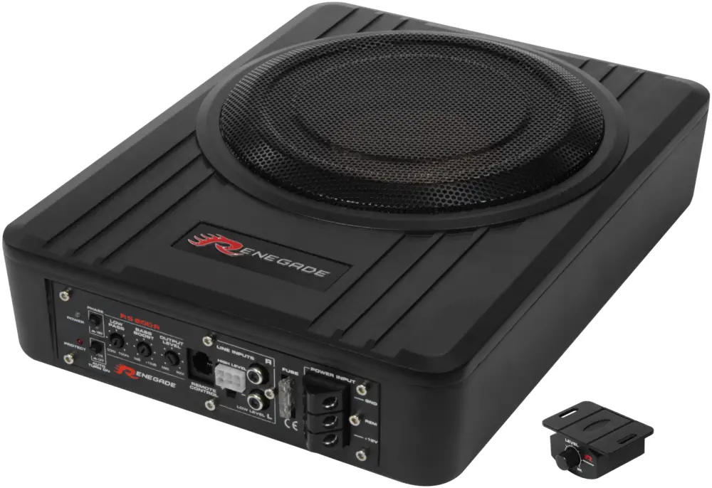 Angebot RENEGADE Aktiv-Box Verstärker Subwoofer 20cm Unter Sitz flach Bass System RS800A