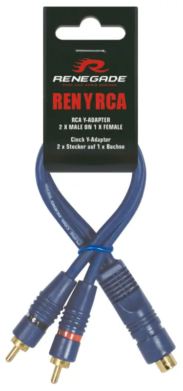 RENEGADE CINCH Y-Adapter Carhifi 2 Stecker auf 1 Buchse RENYRCA Garantierte Lieferung