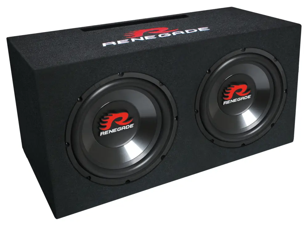 Online Kaufen RENEGADE Subwoofer-Box RXV1002 2x 25cm 1000 Watt Doppelwoofer Auto Basskiste