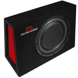 RENEGADE RXS1000 flach Box Gehäusesubwoofer 25cm Bass Kompakt Subwoofer Top-Seller