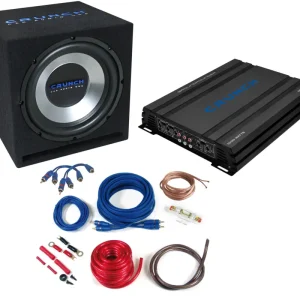 CRUNCH Basspaket Komplett Set Subwoofer+Endstufe Bass Anlage Kit 1000 W CBP1000 Preiswert
