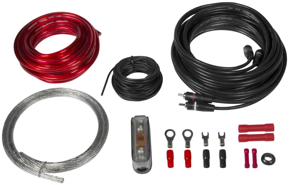Markenprodukt ESX HZ10WK 10mm² Auto Carhifi Stromkabel KabelSet für Endstufe Subwoofer Bassbox
