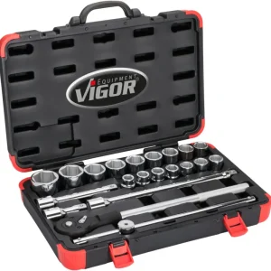 Saisonangebot VIGOR Steckschlüssel Satz V2318N 3/4" Außen Sechskant Profil 21-teilig 19 – 50
