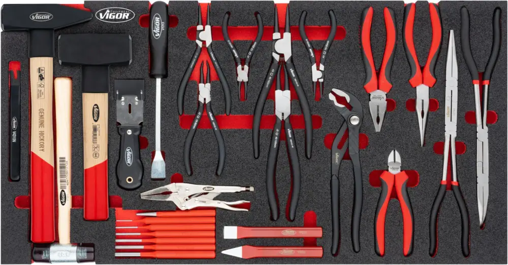 Angebot VIGOR Zangen Hammer Meißel Satz für Series XL V5638N 29-teilig