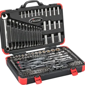 VIGOR Steckschlüssel Satz V3277N 5/16", 1/4", 3/8", 1/2" E Profil, Außen Begrenztes Angebot