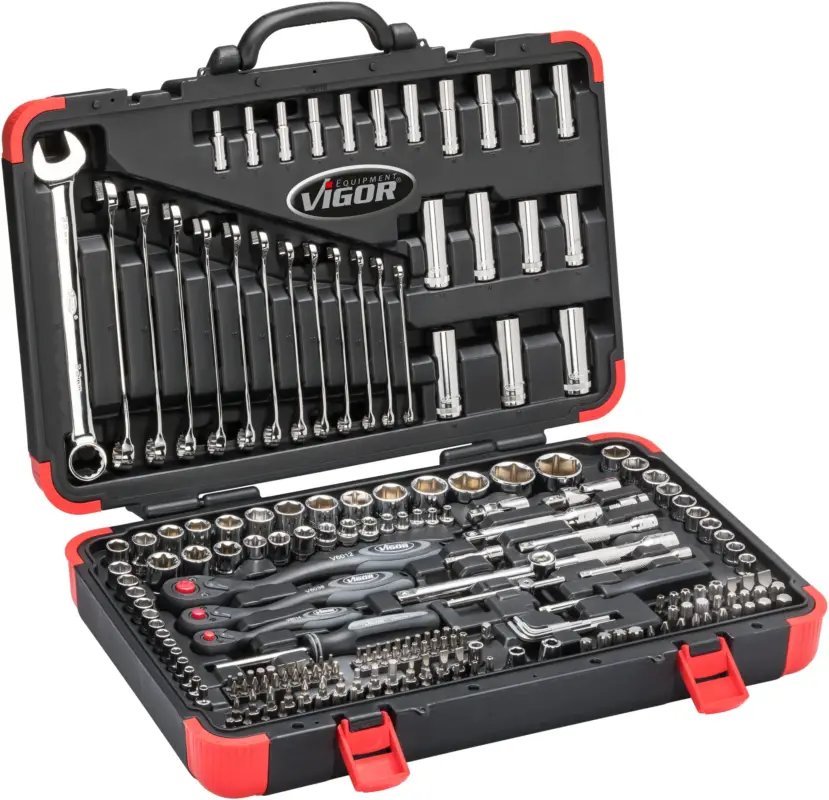 VIGOR Steckschlüssel Satz V3277N 5/16", 1/4", 3/8", 1/2" E Profil, Außen Begrenztes Angebot