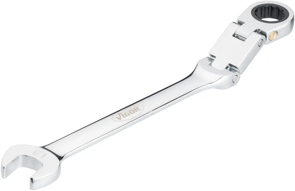 Bestpreis VIGOR Doppelgelenk Ratschen-Ring-Maulschlüssel V6752-13 Doppelsechskant SW 13 mm