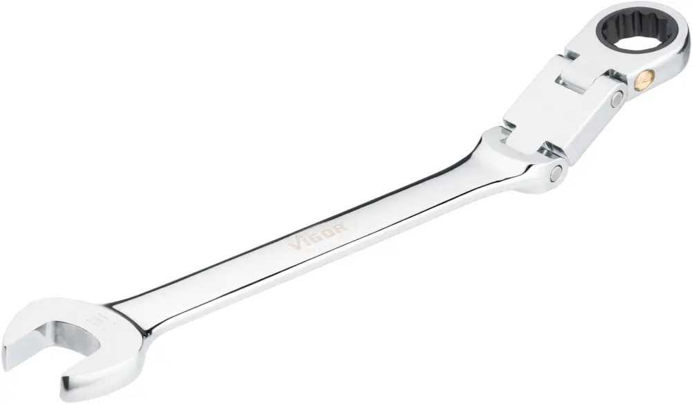 Bestseller VIGOR Doppelgelenk Ratschen-Ring-Maulschlüssel V6752-19 Doppelsechskant SW 19 mm
