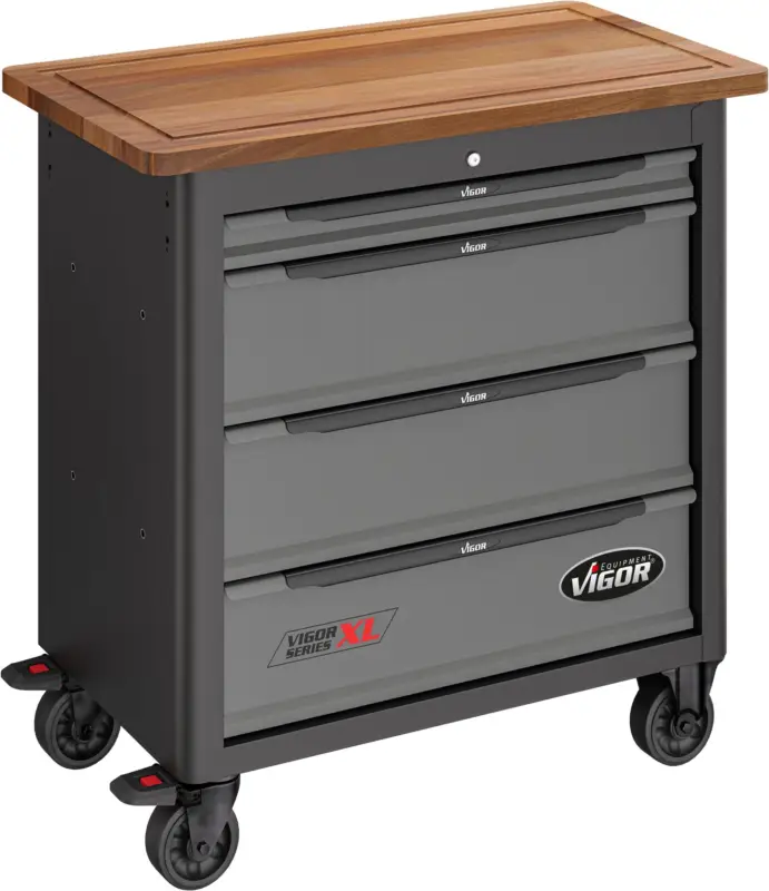 Zertifiziert VIGOR Mobile Werkbank Series XL leer V4814 L x B x H: 907 mm x 481 mm x 990 mm