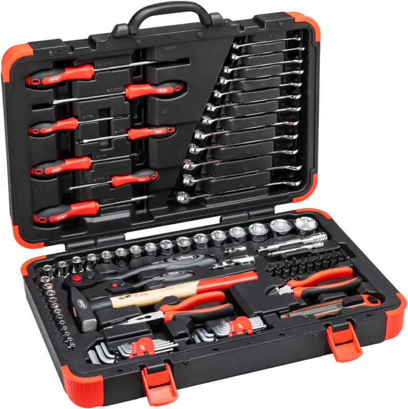 VIGOR Werkzeugkoffer universal V4425N 1/4", 1/2" Außen Doppelsechskant Profil Mega-Angebot