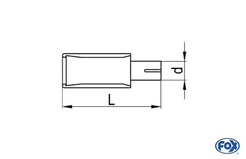 Fox Anschraubendrohr Typ 34 mit Schelle einfach - 115x85mm Oval uneingerollt / gerade / ohne Absorber - L_ (mm) und d_ (mm innen) ist flexibel - muss angeben werden - L minimum 170mm und maximal 500mm Aktuell