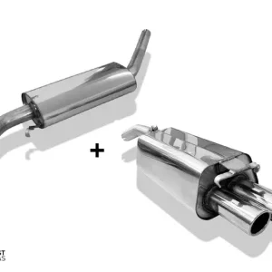 Markenware Fox Audi 100/A6 Typ C3/C4 Frontantrieb End- und Vorschalldämpfer - 2x76 Typ 16