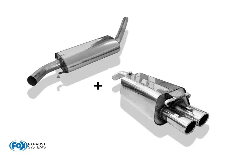 Markenware Fox Audi 100/A6 Typ C3/C4 Frontantrieb End- und Vorschalldämpfer - 2x76 Typ 16