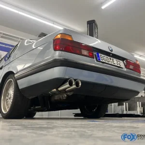 Preisreduziert Fox BMW E32 730i/ 740i/ 740iL/ 750i/ 750iL Endschalldämpfer Ø2x63,5mm inkl. Montagematerial - 2x78x75 Typ 73 (mit Typ B Einsatz)