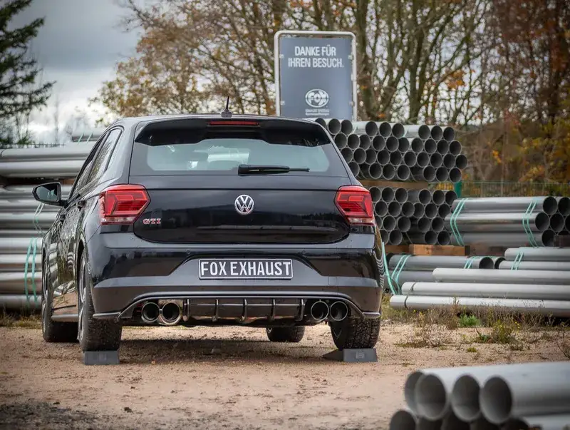 Fox VW Polo AW1 GTI Endschalldämpfer Ausgang rechts/links - 2x100 Typ 25 rechts/links schwarz emailliert Heißes Angebot