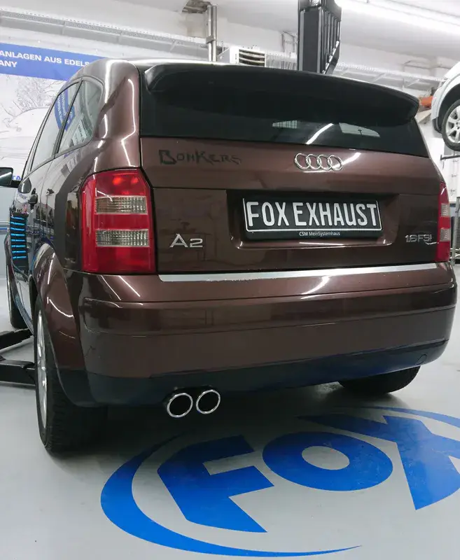 Nur Für Kurze Zeit Fox Audi A2 - 1,4l - 34l Tank Endschalldämpfer - 2x80 Typ 16