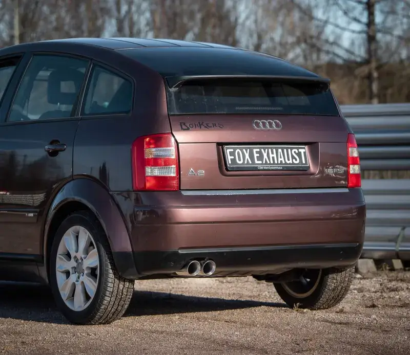 Preis Gesenkt Fox Audi A2 - 1,4l - 34l Tank Endschalldämpfer - 2x76 Typ 25