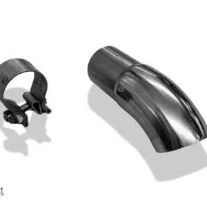 Sonderangebot Fox Anschweißendrohr Typ 28 zum Stecken Ø 63 mm / Länge: 180 mm / uneingerollt / 45° nach unten gebogen - Anschluss: 55mm