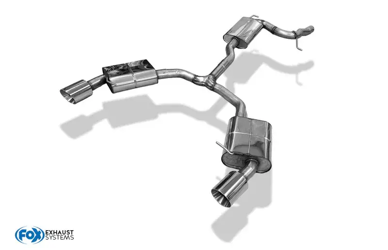 Fox Audi A4 B9 - 2WD Endschalldämpfer rechts/links, Y-Verbinder und Mittelschalldämpfer- 1x114 Typ 25 rechts/links Jetzt Kaufen