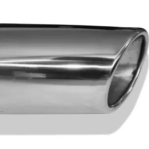 Sonderangebot Fox Anschweißendrohr Typ 38 - Rechts 115x85 mm / Länge: 200 mm - oval- seitlich nach Rechts, sowie nach unten abgeschrägt / eingerollt / ohne Absorber