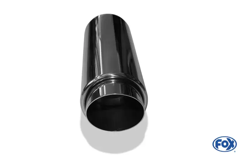 Fox Anschweißendrohr Typ 27 - Racing Design Ø 70mm außen - 55mm innen an der Vorderseite/ Länge: 330 mm / Einsatz: 90mm lang Highlight