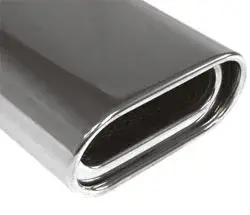 Fox Anschweißendrohr Typ 53 160x80 mm / Länge: 300 mm- flachoval / eingerollt / 10° abgeschrägt / mit Absorber Neuheit