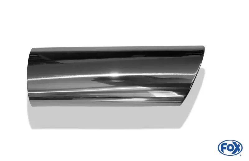 Fox Anschweißendrohr Typ 38 - Links 106x71 mm / Länge: 300 mm - oval- seitlich nach links abgeschrägt / eingerollt / ohne Absorber Knallerangebot