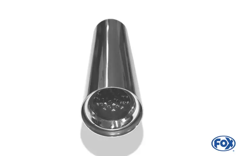 Fox Anschweißendrohr Typ 11 Ø 80 mm / Länge: 300 mm- rund / uneingerollt / gerade / mit Absorber(Innendurchmesser 50mm - Länge: 150mm) Echt