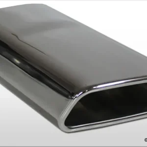 Super-Preis Fox Anschweißendrohr Typ 59 Links 145x65 mm / Länge: 270 mm - trapezförmig / eingerollt / 20° abgeschrägt nach unten/ nach links 15° abgeschrägt