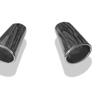 Highlight Fox Anschweißendrohr Typ 38 - Rechts & Links 106x71 mm / Länge: 300 mm - oval- 1x seitlich nach rechts und 1x seitlich nach links abgeschrägt / eingerollt / ohne Absorber