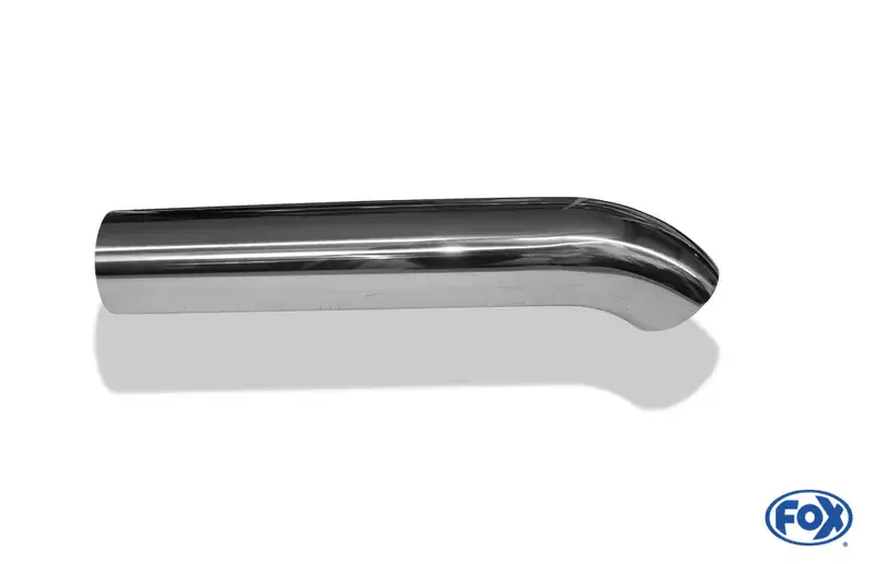 Top-Seller Fox Anschweißendrohr Typ 28 Ø 76mm / Länge: 250 mm / uneingerollt / 45° nach unten gebogen