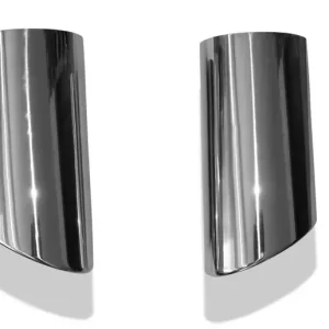 Echt Fox Anschweißendrohr Typ 38 - Rechts & Links 115x85 mm / Länge: 240 mm - oval- 1x seitlich nach rechts und 1x seitlich nach links, sowie nach unten abgeschrägt / eingerollt / ohne Absorber