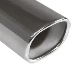 Fox Anschweißendrohr Typ 71 88x79 mm / Länge: 300 mm - rechteckig abgerundet / eingerollt / 15°abgeschrägt / mit Absorber Ausverkauf