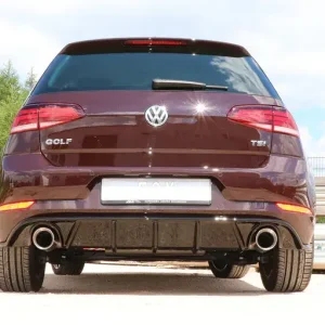 Fox VW Golf VII Facelift Einzelradaufhängung - Einsatz schwarz Endschalldämpfer rechts/links - 1x100 Typ 25 rechts/links inkl. Heckeinsatz schwarz lackiert Neu