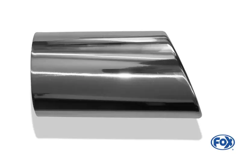 Fox Anschweißendrohr Typ 38 - Rechts 106x71 mm / Länge: 200 mm - oval- seitlich nach rechts abgeschrägt / eingerollt / ohne Absorber Top-Angebot
