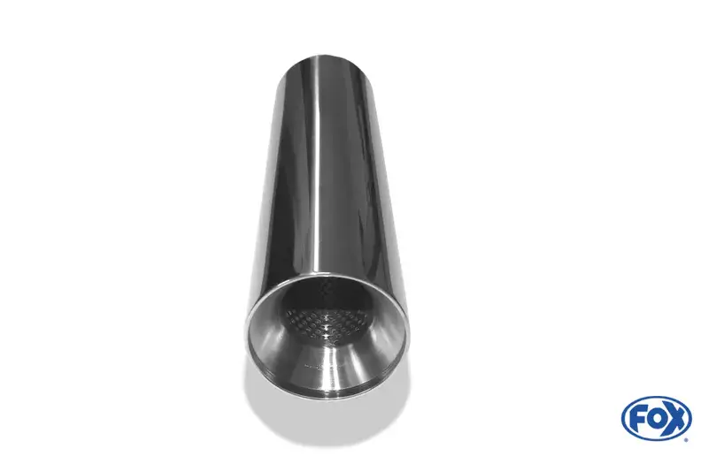 Heißes Angebot Fox Anschweißendrohr Typ 22 Ø 80 mm / Gesamtlänge: 300 mm- rund / uneingerollt / gerade / mit poliertem Absorber (Innendurchmesser 45mm - Länge: ca. 120mm)