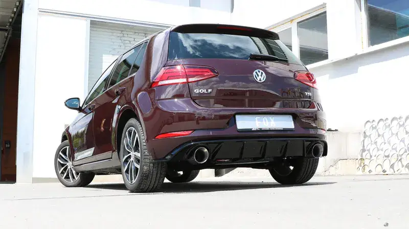 Fox VW Golf VII Facelift Einzelradaufhängung - Einsatz schwarz Endschalldämpfer rechts/links - 1x114 Typ 25 rechts/links inkl. Heckeinsatz schwarz lackiert Nur Heute