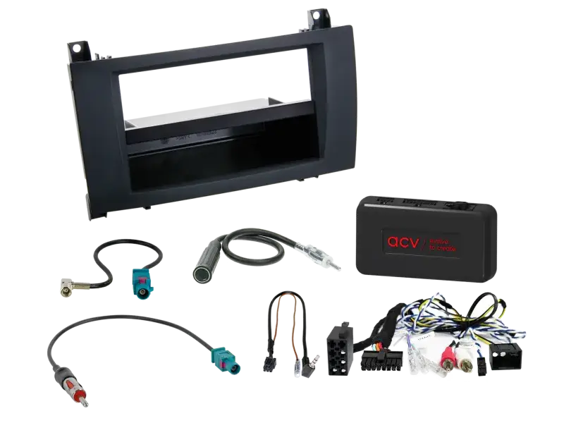 ACV 2-DIN Kit mit Fach Mercedes SLK 2004-20011 LFB/Antenne/Amp Echt