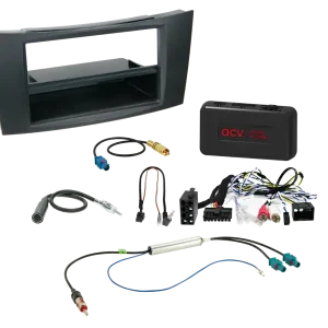 ACV 2-DIN Kit mit Fach Mercedes CLS/E-Klasse LFB/Antenne/Amp Geprüft