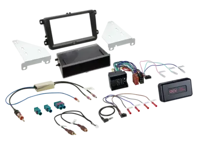 ACV 2-DIN Kit mit Fach Skoda/VW schwarz 40Pin i-dapter Angebot