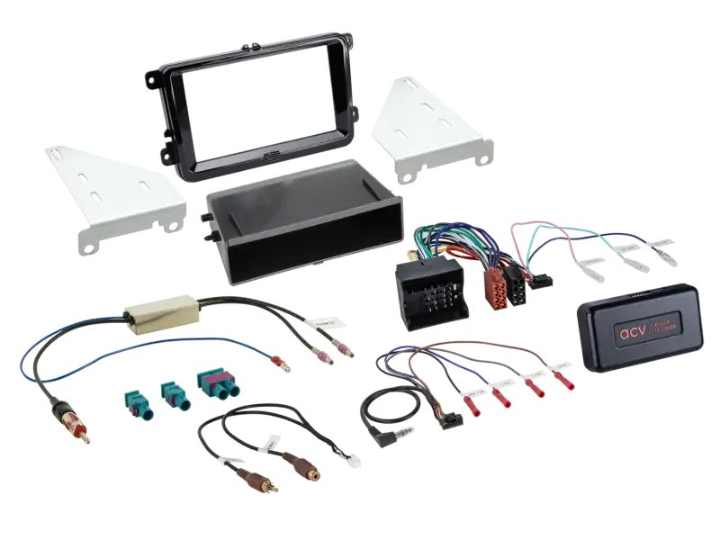 Abverkauf ACV 2-DIN Kit mit Fach Skoda/VW Klavierlack 40Pin i-dapter