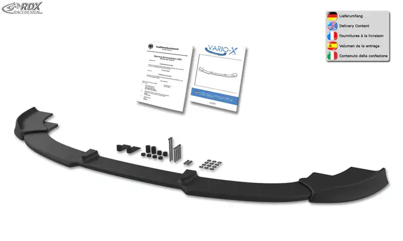 Angebot RDX Frontspoiler VARIO-X für VW T5 2009+ (für werkseitig lackierte Stoßstange wie Multivan, …) Frontlippe Front Ansatz Vorne Spoilerlippe