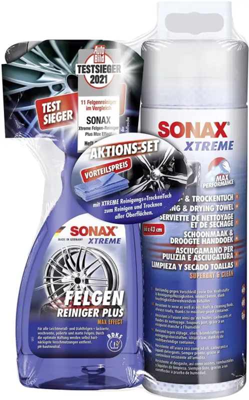 Günstig SONAX XTREME FelgenReiniger + XTREME Reinigungs+TrockenTuch AktionsSet