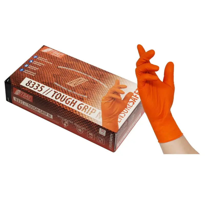50× Nitras Schutzhandschuhe TOUGH GRIP N, Größe L, orange Bestpreis