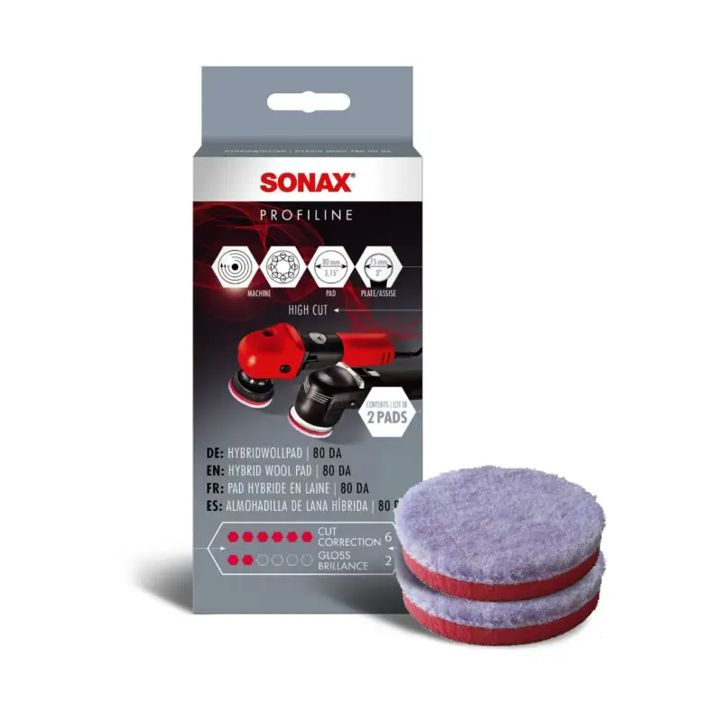 Sonax HybridWollpad 80 DA 80mm 2er Set Geprüft