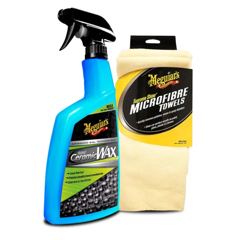 Beliebt Meguiar's Hybrid Ceramic Spray Wax 768ml + Supreme Shine Microfibre 3er Pack Set