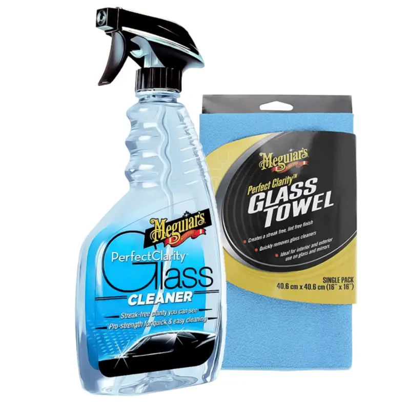 Meguiar's Perfect Clarity Glass Cleaner + Perfect Clarity Glass Towel 40x40cm Set Solange Der Vorrat Reicht