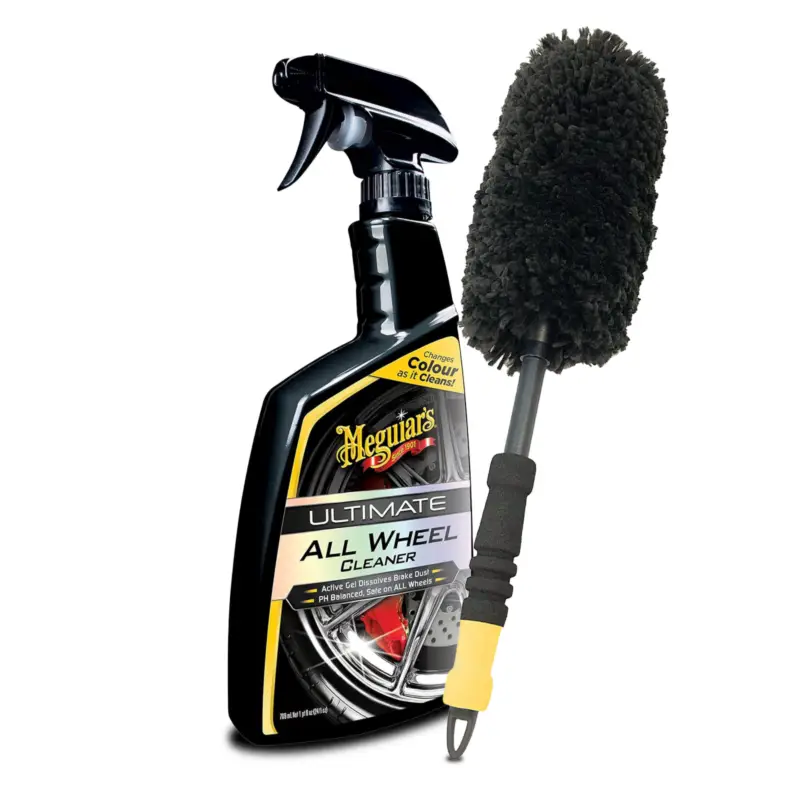 Meguiar's Ultimate All Wheel Cleaner 709 ml + Supreme Wheel Brush Medium Set Echt
