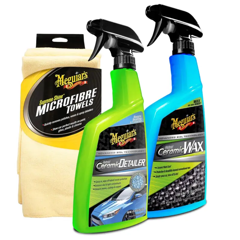Angebot Meguiar's Hybrid Ceramic Spray Wax + Hybrid Ceramic Detailer + Supreme Shine Microfibre 3er Pack Set