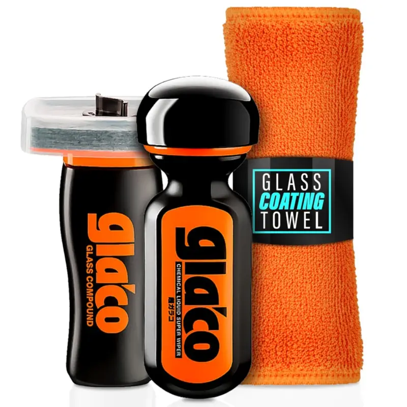 Auto Scheibenversiegelung Set | Soft99 Glaco Glass Compound Roll On Tiefenreiniger + Ultra Glaco Versiegelung | Regenabweiser für Autoscheiben Sonderaktion